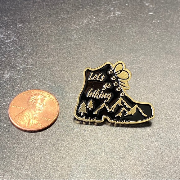 Let’s Go Hiking Boot Enamel Pin/ Brooch Lapel - Picture 3 of 6